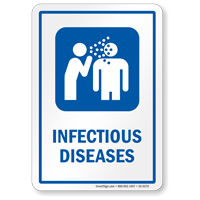 Infectious Disease Hospital Sign with Viral Infection Symbol