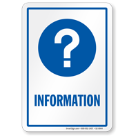 Information Hospital Sign with Question Mark Symbol