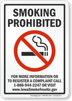 Iowa Smoking Prohibited Sign