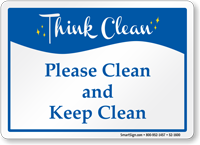 Please Clean And Keep Clean Sign