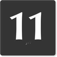 Tactile Touch Braille Door Sign With Number 11