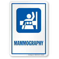 Mammography Hospital Sign with Breast Imaging Symbol