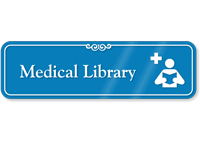 Medical Library Hospital Showcase Sign