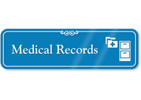 Medical Records Hospital Showcase Sign