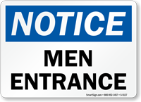 Men Entrance OSHA Notice Sign