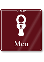 Men Humorous Restroom Showcase Sign