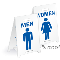 Men & Women W/Graphics Reversible Fold-Ups Floor Sign