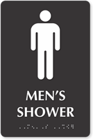 Male Shower Sign MS-SILVER Braille Signs 