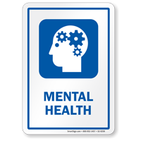 Mental Health Psychologist Sign with Head Gears Symbol