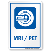 MRI/PET Sign with Magnetic Resonance Imaging Scanner Symbol