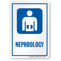 Nephrology Hospital Sign with Kidney Symbol