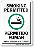 Bilingual Smoking Permitted Permitido Fumar Sign