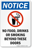 No Food Drinks Smoking Beyond Sign