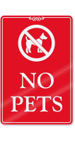 No Pets ShowCase Wall Sign