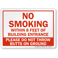 No Smoking Of Entrance Sign