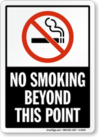 No Smoking Beyond This Point Sign