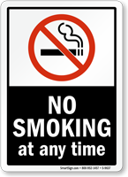 No Smoking At Any Time (symbol) Sign