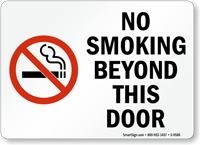No Smoking Beyond This Door (symbol) Sign
