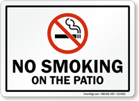 No Smoking On the Patio Sign