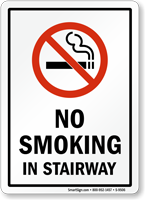No Smoking in Stairway Sign