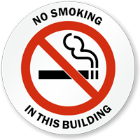 No Smoking in this Building Window Decal