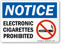 Electronic Cigarettes Prohibited Sign With Graphic