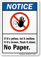 Notice No Paper Sign