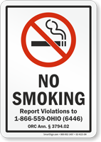 Ohio No Smoking Sign