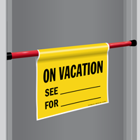 On Vacation Door Barricade Sign