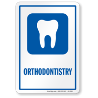 Orthodontistry Hospital Sign with Tooth Symbol