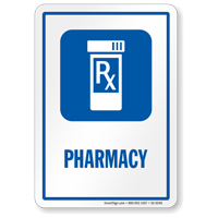 Pharmacy Hospital Medical Shop Sign with Rx symbol