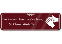 Please Wash Hands Humorous Restroom Sign