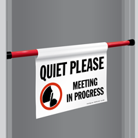Quiet Meeting In Progress Door Barricade Sign