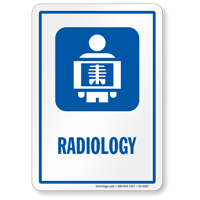 Radiology Hospital Radiation Sign with X-Ray Image Symbol