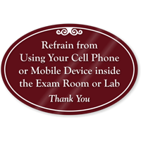 Refrain From Using Cell Phone ShowCase Sign