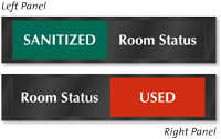Room Status Sanitized Used Slider Sign