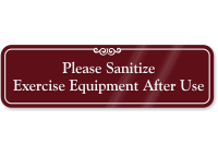 Sanitize Exercise Equipment After Use ShowCase Wall Sign