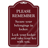 Secure Your Belongings In Locker ShowCase Sign