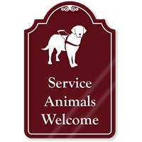 Service Animals Welcome ShowCase Sign