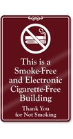 Smoke Electronic Cigarette Free Building No Smoking Sign