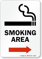 Smoking Area (arrow right) - vertical
