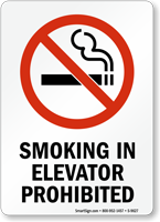 Smoking In Elevator Prohibited (symbol) Sign