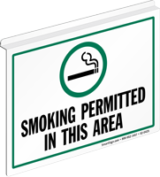 Smoking Permitted In This Area Z-Sign for Ceiling
