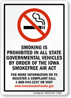 Smoking Is Prohibited In Governmental Vehicles Sign