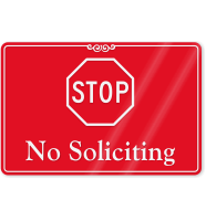 STOP No Soliciting ShowCase Wall Sign