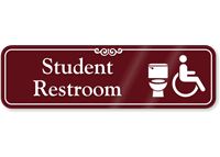 Student Restroom Toilet And ISA Symbol Sign