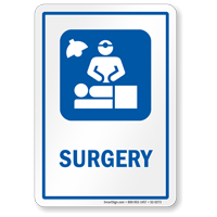 Surgery Hospital Sign with Operating Room Symbol