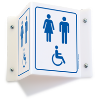 Unisex & Accessible Pictograms Restroom Projecting Sign
