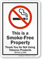 Vermont No Smoking Sign