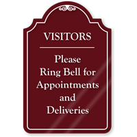Visitors Please Ring Bell ShowCase Sign